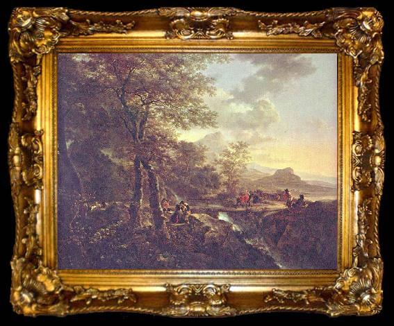 framed  Jan Both Italian landscape with draughtsman., ta009-2